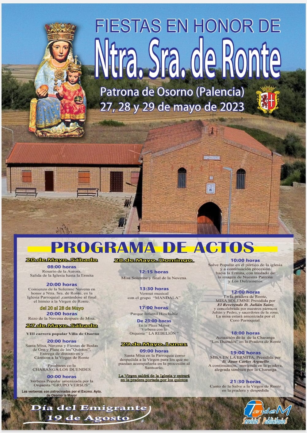 Fiestas en honor a Nuestra Señora del Ronte 2023 Osorno la Mayor